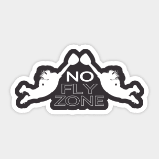 No Fly Zone White Sticker